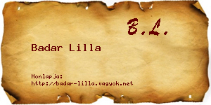 Badar Lilla névjegykártya